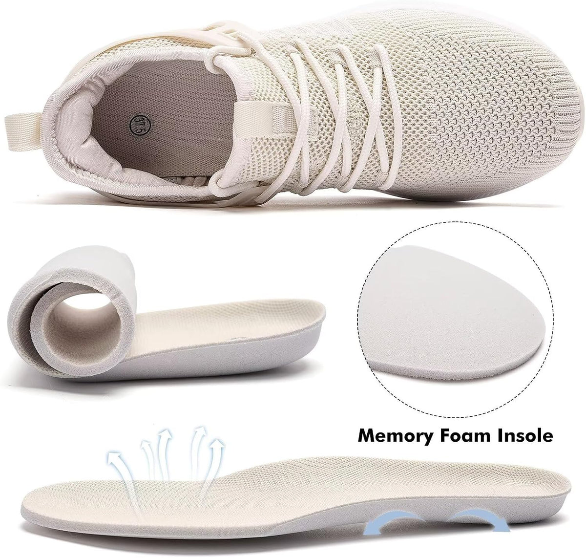 Akk Womens Athletic Walking Shoes - Running Tennis Shoes Jogging Workout Lightweight Breathable Slip on Sneakers for Indoor Outdoor Gym Travel Work