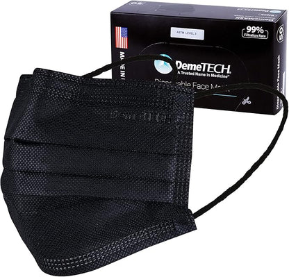 DEMETECH ASTM Level 3 Protective 3-Layer Face Mask, Ear-Loop Style, Adult Mask