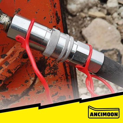 12AoAo NPT Skid Steer Hydraulic Couplers, Bobcat Flat Face Quick Connect Fittings with 2PCS Dust Covers