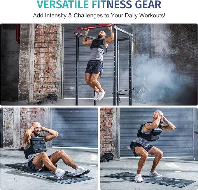 ZELUS 23lb 30lb 60lb Weighted Vest with Adjustable Weights for Exercise, Weight Vest for Men, Workout Vest for Home Workouts Cardio Strength Training Weight Loss