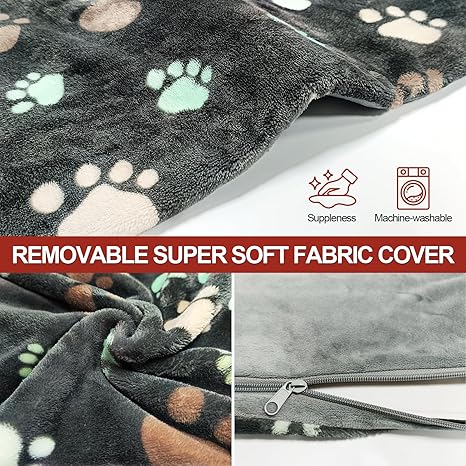 Large Dog Heating Pad 36x24 in Puppy Heating Pad Mat,Waterproof Smart Thermostat Switch, Whelping Supplies Heated Dog Bed,Adding Wire Rope Wires -Whelping Box for Dogs with Plush Fabric Cover