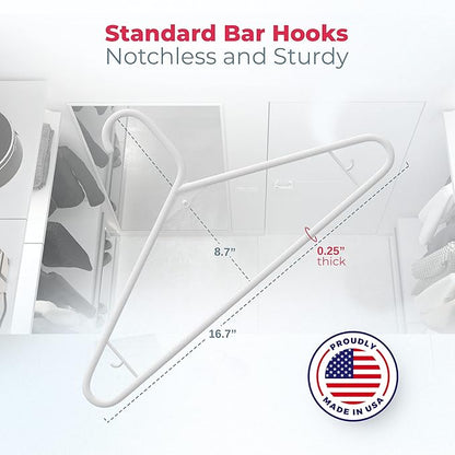 Made in USA Strong Clothes Hangers Bulk, 20-100 Pack Available, Heavy Duty Plastic Hanger for Closet and Clothing (15pk Blue)