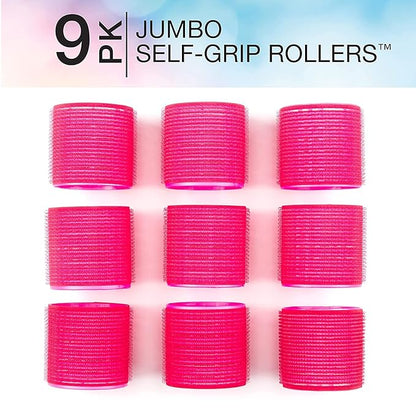 Conair Self Grip Extra Large Hair Rollers 9 Pack With Storage Bag And 75ct Black Bobby Pins