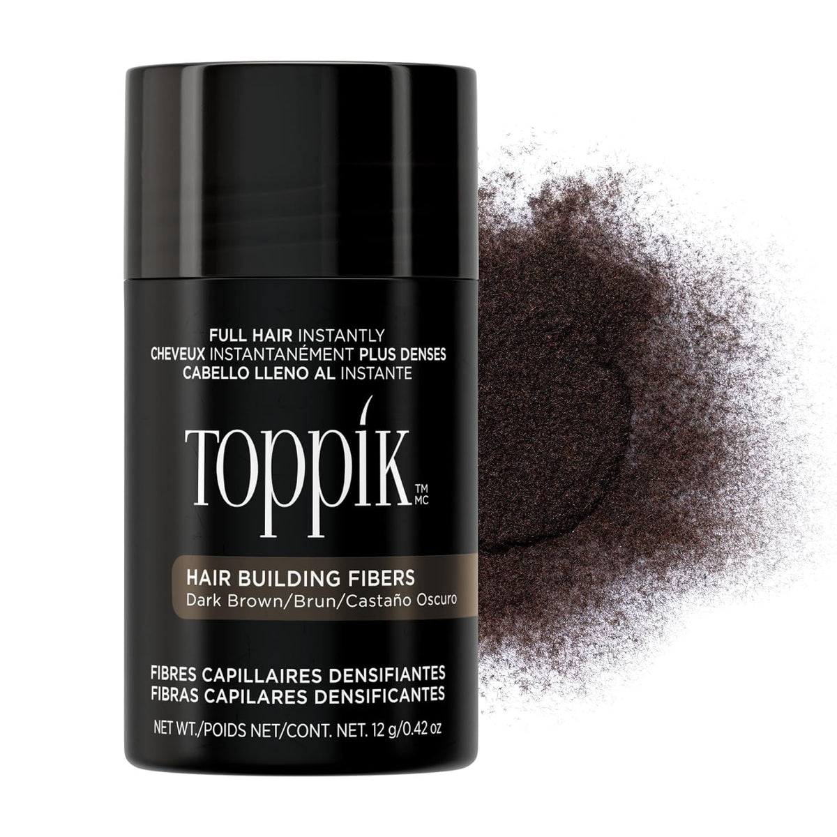 Toppik Hair Building Fibers, Fill In Fine or Thinning Hair Instantly Thicker, Fuller Looking Hair 9 Shades. ( Dark Brown/Brun/Castano Oscuro )/ ( No Original Box )