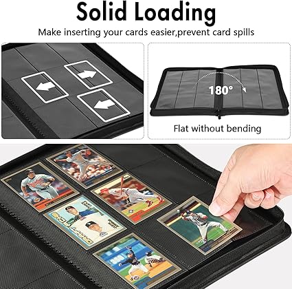 360 Pockets Trading Card Binder Album,Compatible with Card Binder Holder Sleeves,Trading Card Collector Album Fit for Football Sports Cards,Standard Size Cards Protector Pockets Folder(Red)