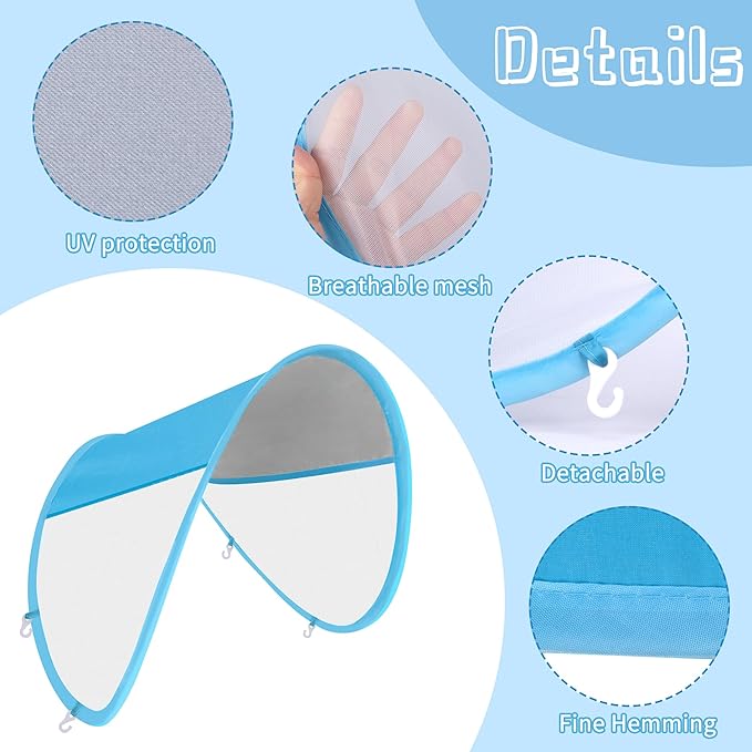Adnee 2 Pack Baby Swim Float Removable Canopy-Sun Protection Canopy for Baby-UPF50 Proof Canopy-Sunscreen Coating,Compatible for Mambobaby Floats