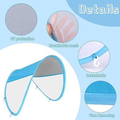 Adnee 2 Pack Baby Swim Float Removable Canopy-Sun Protection Canopy for Baby-UPF50 Proof Canopy-Sunscreen Coating,Compatible for Mambobaby Floats