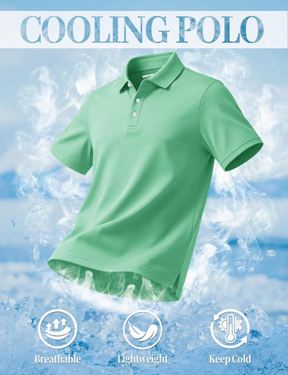 TACVASEN Mens Golf Shirt Dry Fit Mens Polo Shirts Short Sleeve Performance Golf Polos for Men with Collar Work Shirts