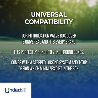 Underhill Sprinkler Valve Round Box Lid, VersaLid 6 Inch to 7 Inch Universal Cover for Automatic Irrigation System, Green, VL-6