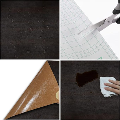 Wood Grain Contact Paper Dark Brown Walnut 16"x118" Wood Peel and Stick Wallpaper Waterproof Self Adhesive wallpaper Table Sticker Cover Wood Vinyl Wrap for Walls Countertop Desk Table Cabinets