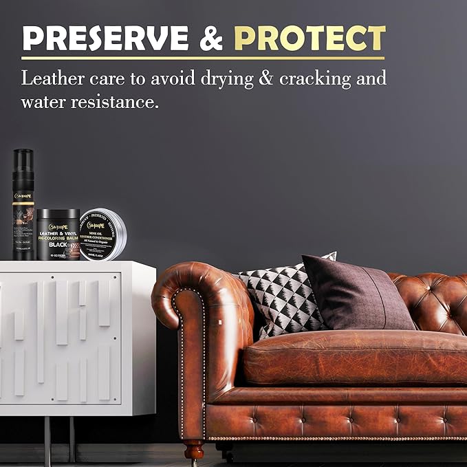 Leather Repair Kit-Cleaner-Black-Recoloring-Balm-Conditioner-Mink-Oil-for-Car-Seat-Furniture-Couch-Shoe - Better Stain Remover Leather Sofa Boots Bags Belt Chair Vinyl Scratch Color Restorer