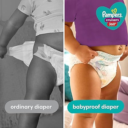 Pampers Diapers - Cruisers 360 - Size 4, 144 Count, Babyproof up to 100 Leakproof Pull-On Diaper