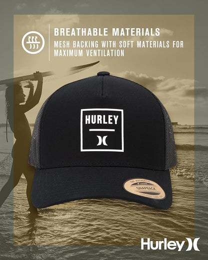 Hurley Mens Trucker Hat Fairway Mesh Trucker Hat, Quick Dry Snapback