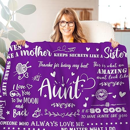 Hexagram Aunt Gifts for Women, Aunt Gifts from Niece, Auntie Gift Ideas, Best Aunt Ever Gifts Wearable Blanket, Aunt Gifts from Nephew Soft Flannel Wearable Blankets