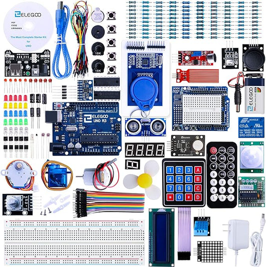 ELEGOO UNO R3 Project Most Complete Starter Kit with Tutorial Compatible with Arduino IDE (200 Components)