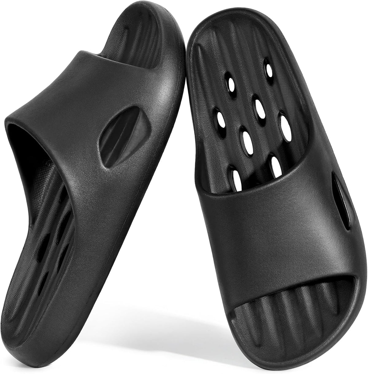 Aoowoll Mens Shower Shoes With Holes Dry Quickly Bath Slippers Womens Non Slip Indoor Home Bedroom Pool Spa Guest College Dorm