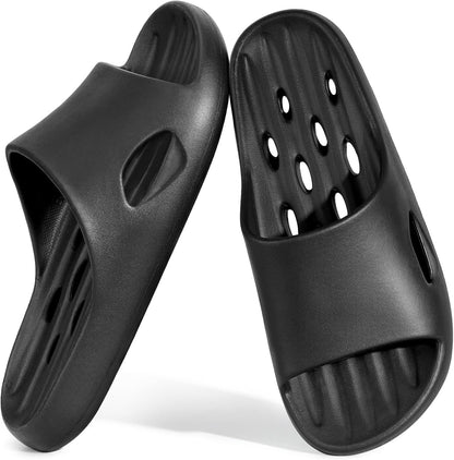 Aoowoll Mens Shower Shoes With Holes Dry Quickly Bath Slippers Womens Non Slip Indoor Home Bedroom Pool Spa Guest College Dorm
