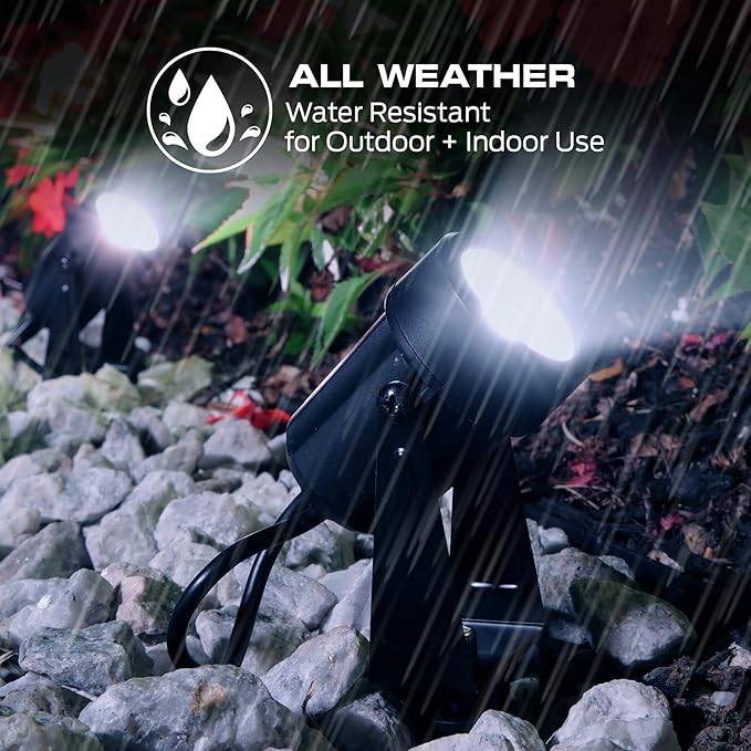 Monster Smart Outdoor RGBICWW Spotlights 4 Pack, Dimmable LEDs, Sound Reactive, IP44 Water  Weather Resistant, Compatible with Alexa, Siri, Google Home, App, Razer Chroma, Voice Controlled