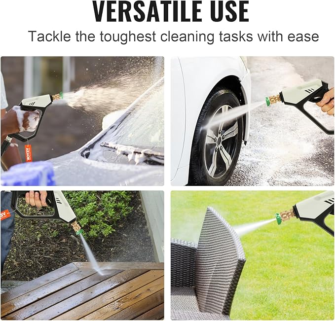 VEVOR Short Pressure Washer Gun, 5000 PSI High Power Washer Spay Gun, M22-14,15mm  38'' Inlet  14'' Outlet, Pressure Washer Handle with 5 Quick Connect Nozzles