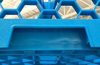 Carlisle FoodService Products RG25-414 OptiClean 25 Compartment Glass Rack with 4 Extenders, 10.3", Polypropylene, Blue