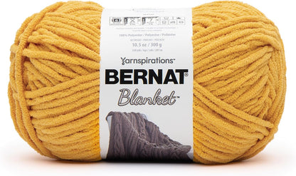 Bernat Blanket Super Bulky Acrylic Yarn - 2 Pack of 300g/10.5oz #6 Chunky Chenille Heavy Weight Yarn for Knitting and Crocheting, Amigurumi, Thick Blankets (Sunsoaked, 220 Yards 2-Pack)