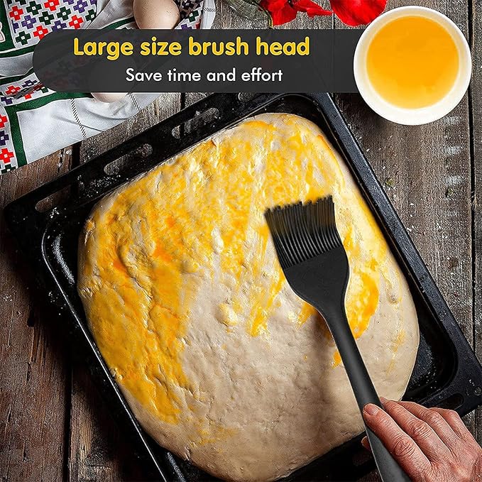 Food Grade Silicone Oil Brush,Spread Evenly High Temperature Resistant,Barbecue Brush Small Silicone Brush,for Barbecue Oil for Kitchen Black 21cm