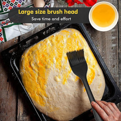 Food Grade Silicone Oil Brush,Spread Evenly High Temperature Resistant,Barbecue Brush Small Silicone Brush,for Barbecue Oil for Kitchen Black 21cm