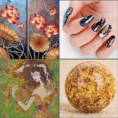 Gold Leaf Adhesive,Gilding Adhesive,Gold Leaf Glue for Craft, Arts, Wood Use (100ml  Brush  Gloves)