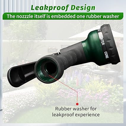 AUTOMAN Garden Hose Nozzle, Water Sprayer Nozzle with 7 Adjustable Watering Patterns,Slip Resistant Nozzle for Plants,Lawn,Washing Cars,Window Cleaning,Showering Pets  Outdoor Fun.