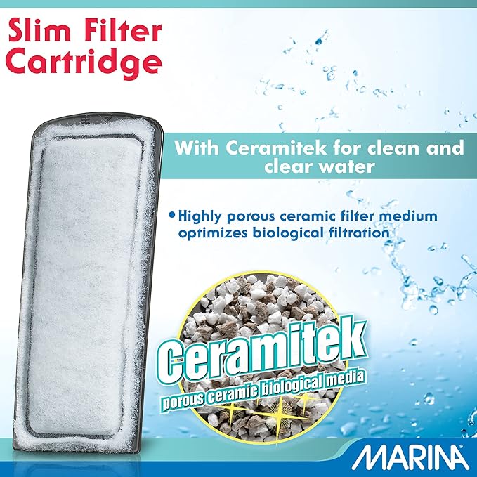 Marina Slim Filter Carbon Plus Ceramic Cartridge, (3 Pack) , 3 Cartridges each, White