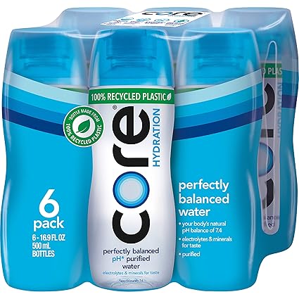 Core Hydration Perfectly Balanced Water, .5 L bottles, 24 Count (4 Packs of 6)