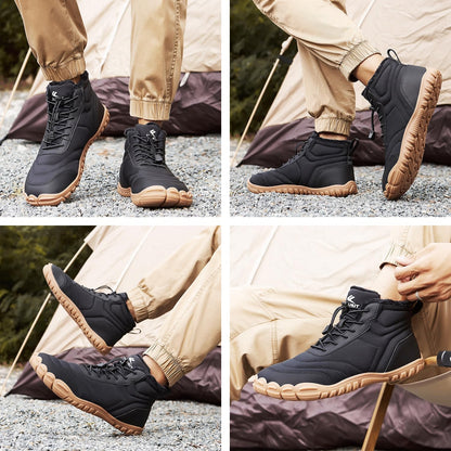 Mens Womens Barefoot Snow Boots Winter Warm Shoes Fur Lined Wide Toe Box Zero Drop Ankle Sneakers