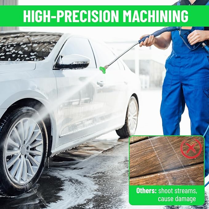 Pressure Washer Tips Set, 14 Inch Quick Connect Pressure Washer Nozzle Tips, 5 Pack, 2.5 GPM, 4500 PSI