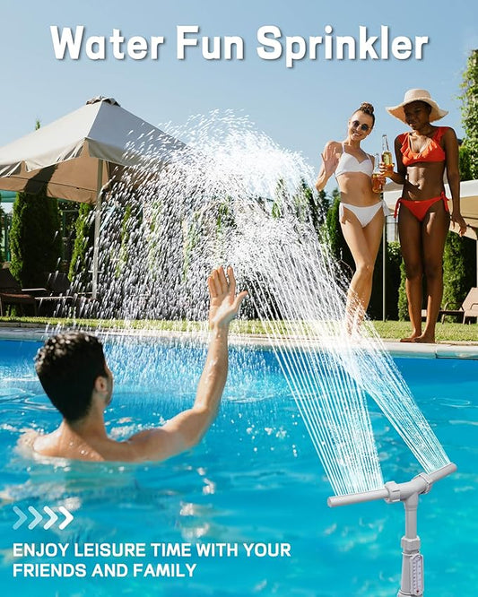 Swimming-Pool Waterfall-Fountain Water Fun Sprinkler - Dual Sprayer Multiple Spray Method, Pool Decoration Cascade Fountain for Above  In-ground Pools, Practical Pool Aerator Water Cooler Circulation