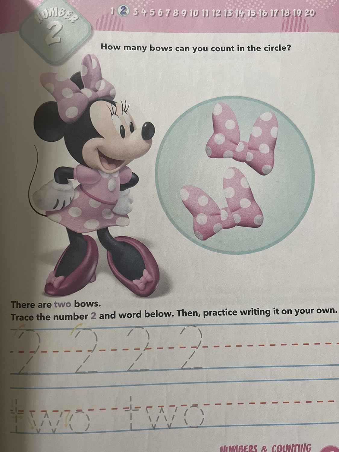 Minnie Mouse Numbers & Counting Learning Workbook
