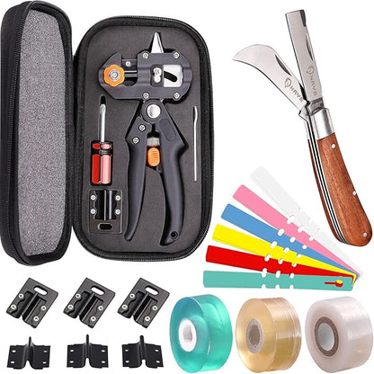 NAYE - 2 in 1 garden grafting tool kit for fruit trees with grafting knife, additional replacement blades included, professional grafting scissor scissors