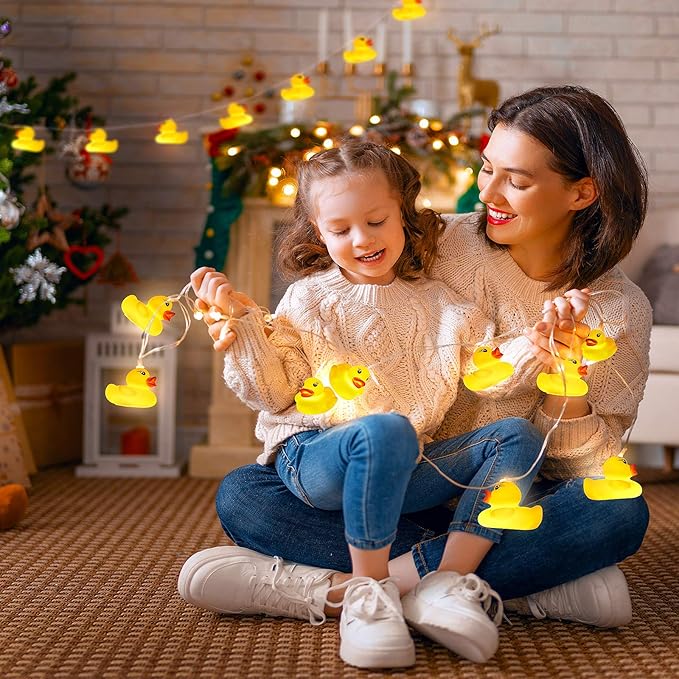 AceList 20 LED Children's Room LED String Lights for Holiday Wall Window Tree Decorative Party Yard Garden Kids Bedroom Living Dorm Uses Squeeze Sound Squeaky - Duck