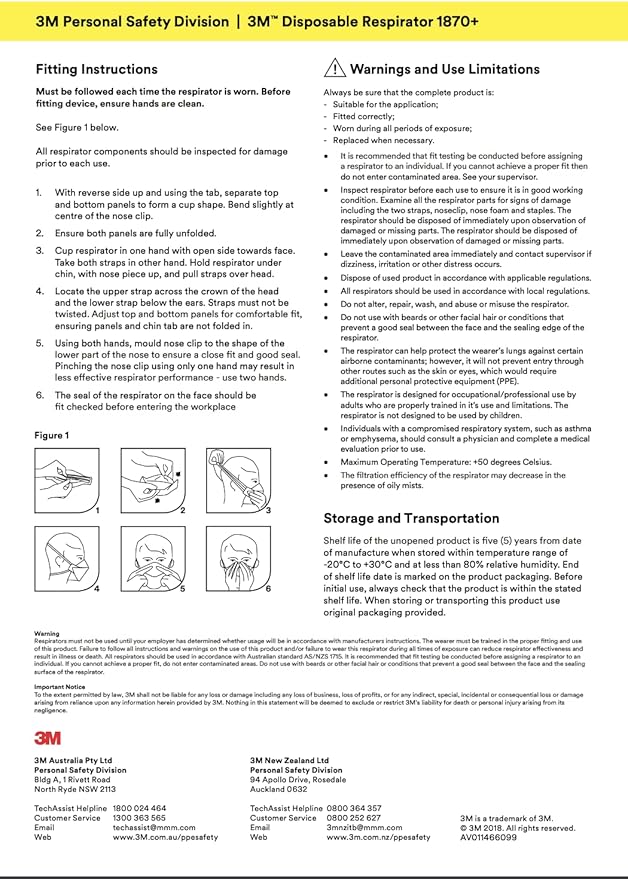 3M- Aura 1870 Niosh Certified - Pack of 20