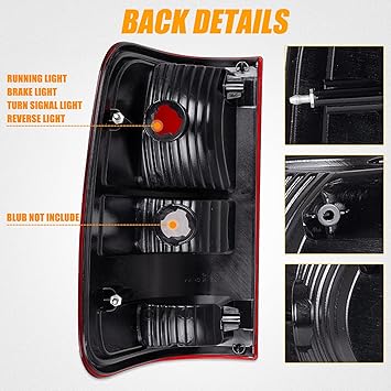 RANSOTO Right Tail Light Compatible with 2004 2005 2006 2007 2008 Ford F150 F-150 Replace FO2801182, 5L3Z-13404-CA, 6L3Z-13404-BA Rear Brake Light (Passenger Side)