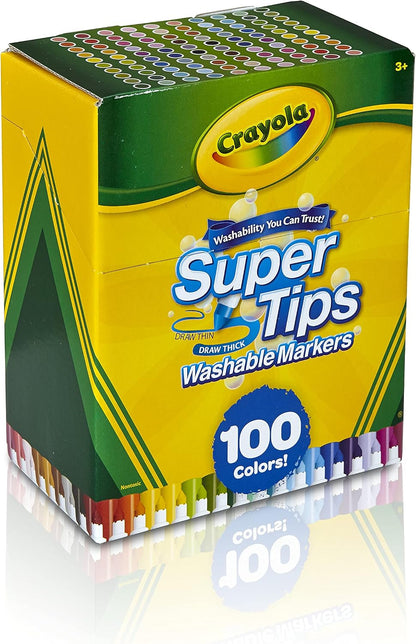 Crayola Super Tips Marker Set (88ct), Fine Point Washable Markers, Drawing Markers for Kids & Adults, Create Thick & Thin Lines, Art Supplies, Ages 3+. ( Open Box , only 88CT )