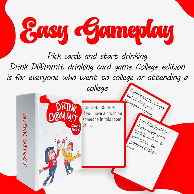 Drink Dammit College Edition - 100 Card Drinking Game for Adults  Activities and Dares for Family Bonding - Perfect Couples Card Game for Fun-Filled Evenings and Quality Time Together!