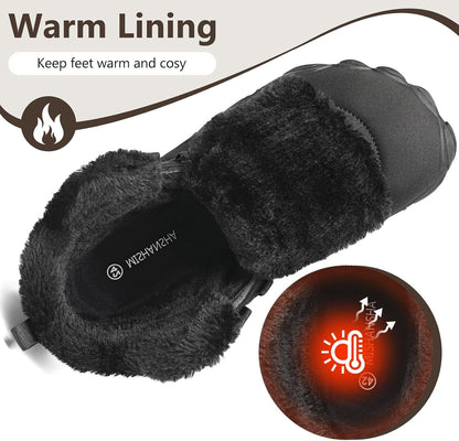 Mishansha Mens Womens Winter Barefoot Boots Warm Fur Lined Wide Toe Box | Winter Hiking Boots Zero Drop Sole Snow Ankle Boots Wide Width Barefoot Shoes No Slip