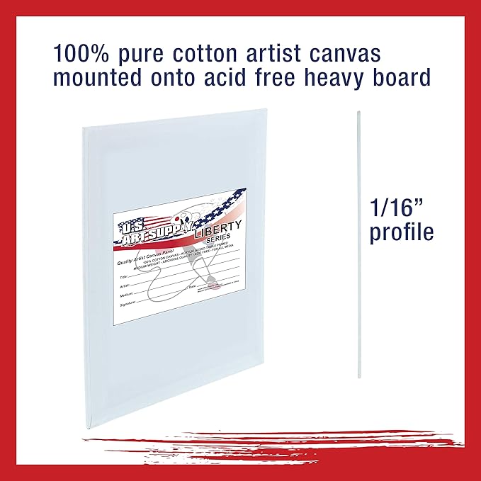 US Art Supply 8 X 10 inch Professional Artist Quality Acid Free Canvas Panel Boards for Painting Value Pack of 12 (1 Full Case of 12 Single Canvas Board Panels)