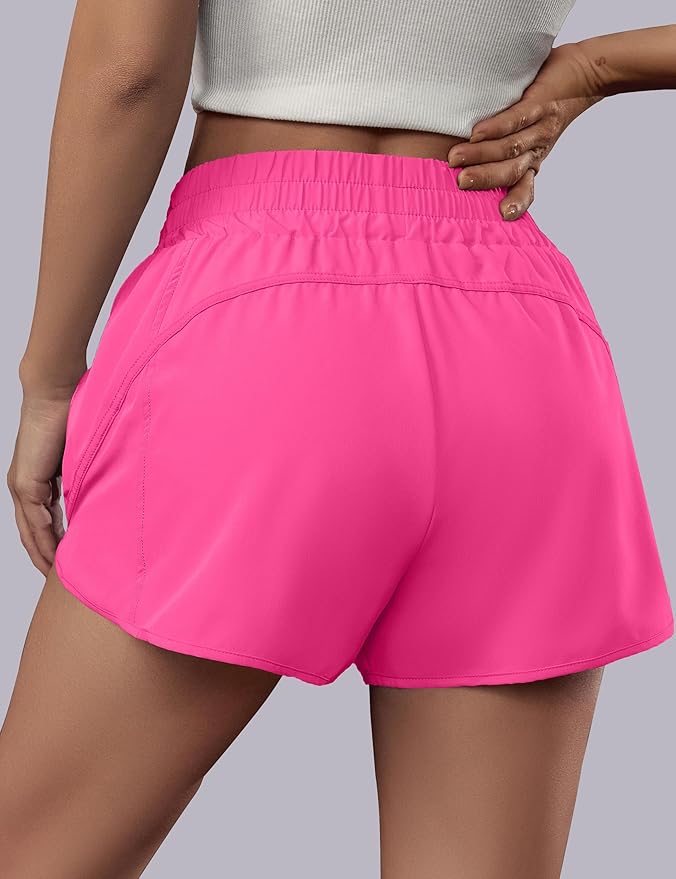 BMJL Women's Running Shorts Elastic High Waisted with Pockets, 2.5" Sporty Workout Quick Dry Athletic Shorts