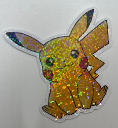 Ashley E Glidewell Pixel Art Holographic Vinyl Sticker fits Watercolor Pikachu
