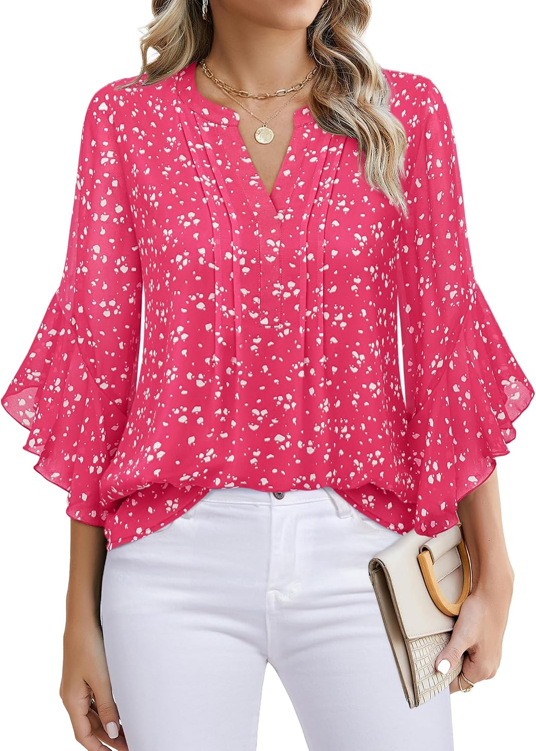 Timeson Women's 3/4 Sleeve Top | Dressy, Casual