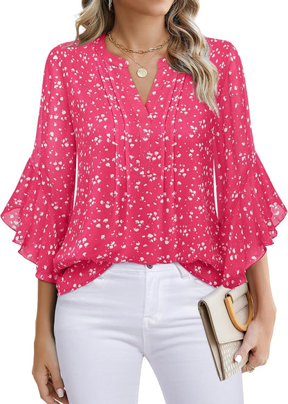 Timeson Women's 3/4 Sleeve Top | Dressy, Casual