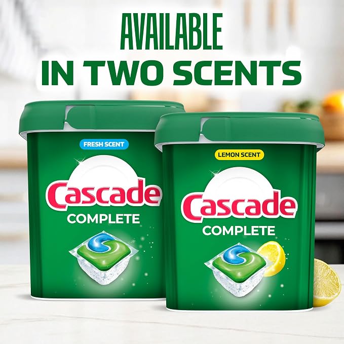 Cascade Complete Dishwasher Pods, Dishwasher Detergent, Lemon Scent ActionPacs, Cleaning Supplies, 78 Count