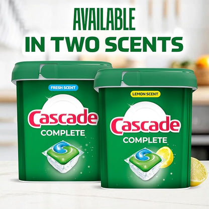 Cascade Complete Dishwasher Pods, Dishwasher Detergent, Lemon Scent ActionPacs, Cleaning Supplies, 78 Count