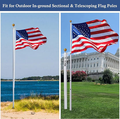 NQ Flag Pole Ball Topper Ornament - Flagpole Top Replacement, Gold Aluminum Anodized Finish - 12"-13UNC Threading Fit Most USA Flag Pole,Truck  Solar Light (3", Gold)